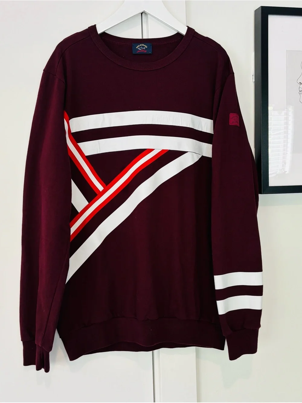 Paul & Shark Yachting Maroon Cotton Crewneck men's sweatshirt size Large Italy